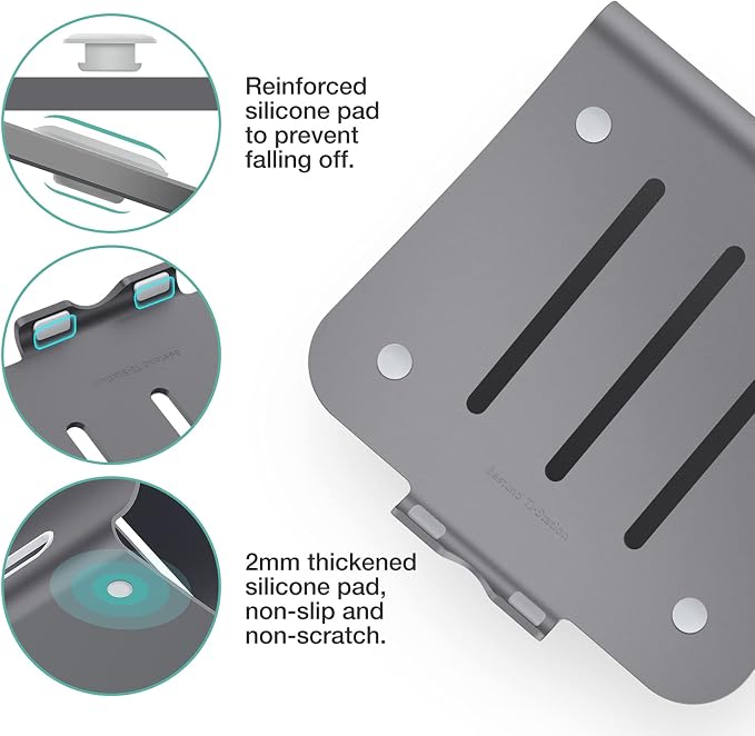 Laptop Stand Aluminum Cooling Computer Stand Holder for Apple MacBook Air Pro 11-16" Laptops (Gray) - Image 4