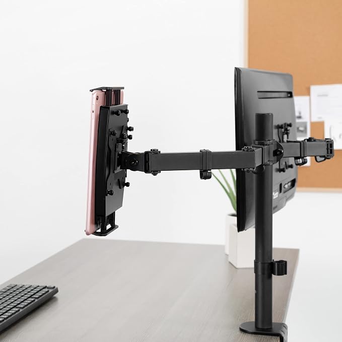 VIVO Universal VESA Mount Adapter for Tablets, 2-in-1 Laptops, & 15.6 inch Portable Monitors, Max VESA 100x100, Adjustable Laptop Holder, Black, MOUNT-UVM02 - Image 8
