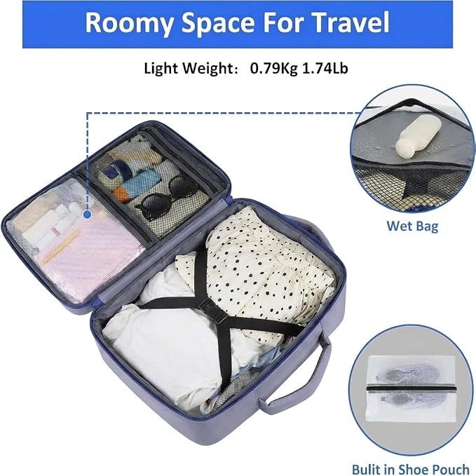 Taygeer Travel Backpack for Women,40L Travel Laptop Mochila Carryon Luggage | College Backpack with Laptop Compartment & Shoe Pouch, Airline Approved Personal Item Bag for Weekender Gym Hiking, Gray Blue - Image 4