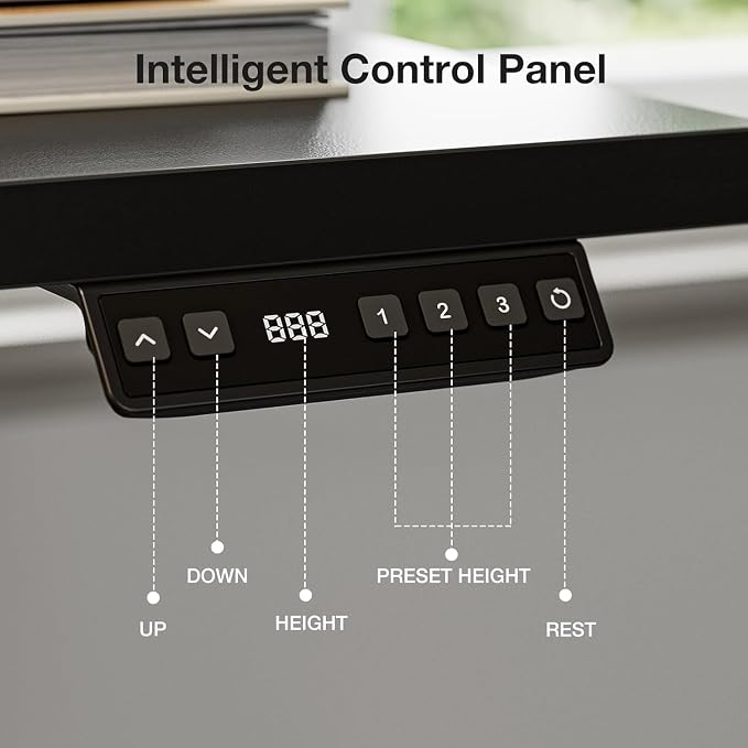 Muvai L Shaped Standing Desk with Cable Management Tray, 71 Inch Height Adjustable Electric Standing Corner Desk, Sit Stand Up Table for Home Office with Reversible Splice Board,Black - Image 6