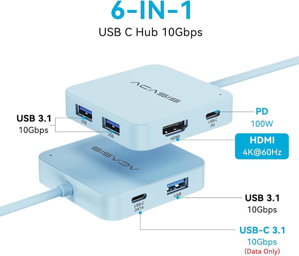 ACASIS USB C Hub 10Gbps, USB C to 4K 60Hz HDMI Adapter for Laptop/MacBook - Image 2