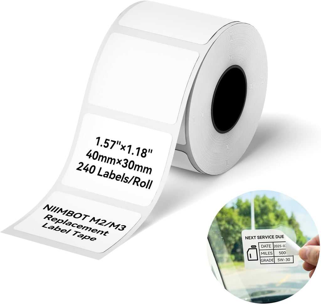 NIIMBOT Thermal Transfer Removable Labels 1.57''×1.18'', White by NIIMBOT