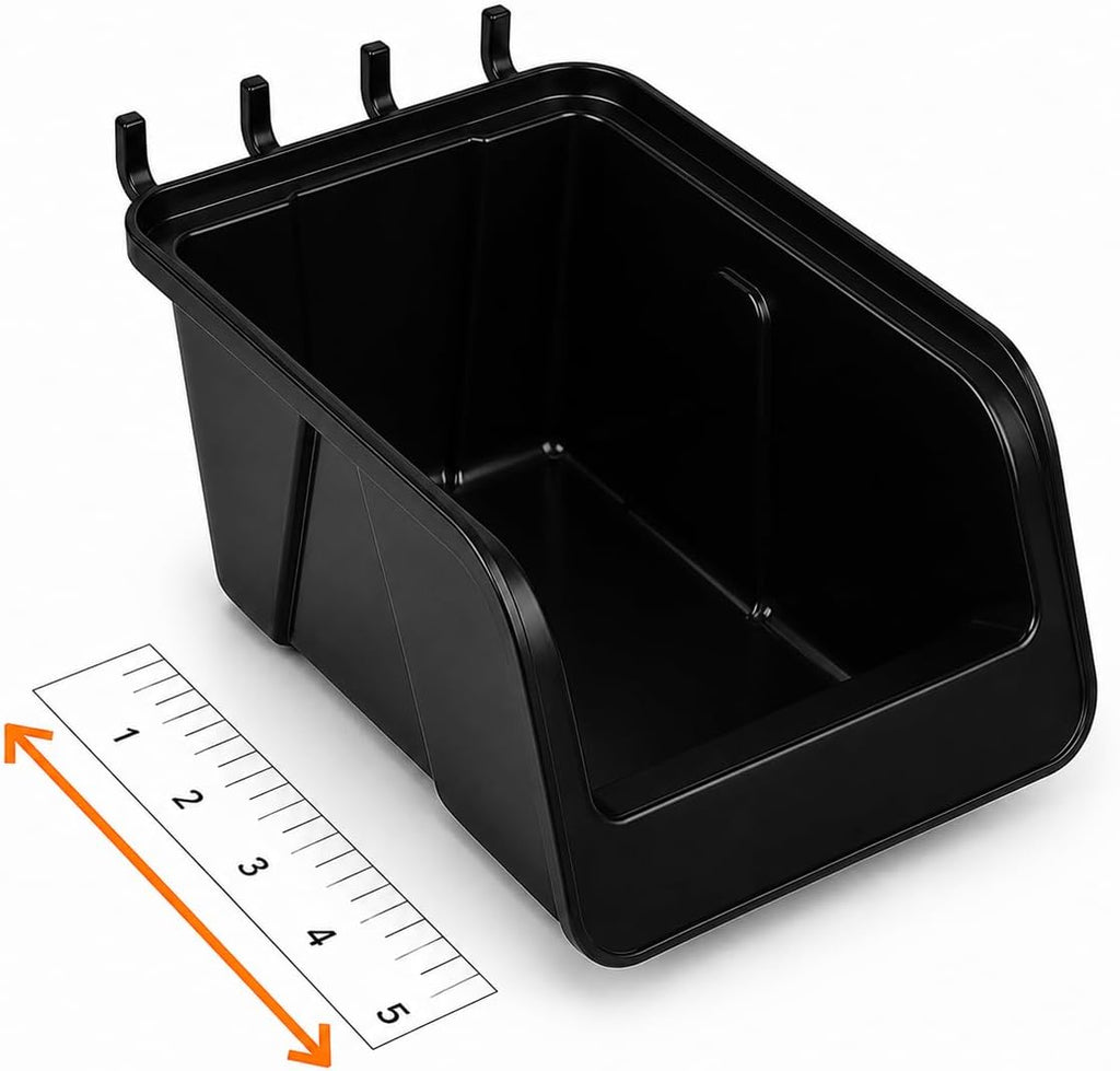 Pegboard Bins – 12 Pack, Black Storage Cups for Small Parts and Hardware - Image 7