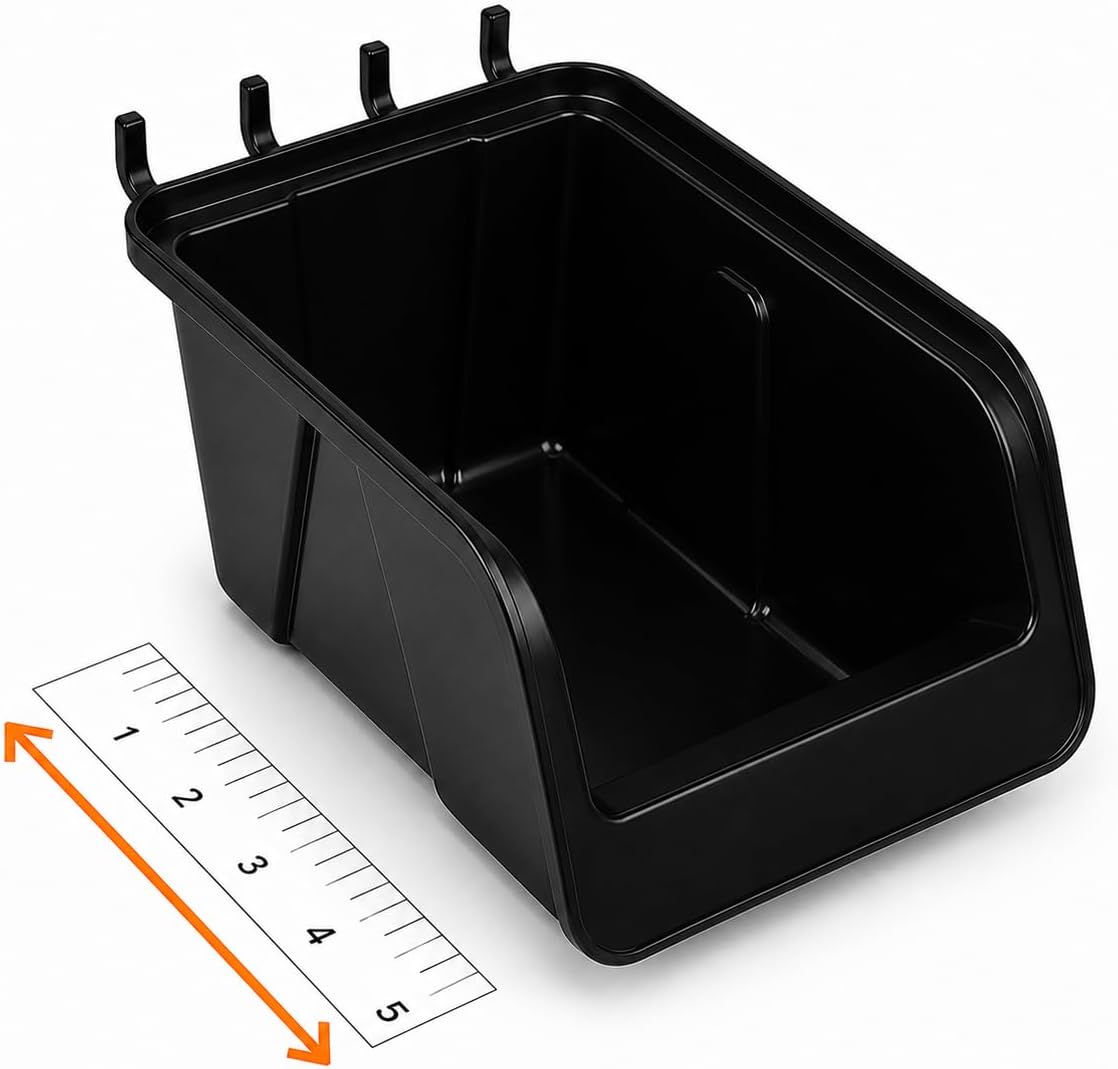 Pegboard Bins – 12 Pack, Black Storage Cups for Small Parts and Hardware - Image 7