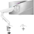 Single Monitor Mount for 32 27 24 22 inch Screen, Monitor Arm Holds 4.4-22 lbs, Monitor Desk Mount, Gaming & Home Office Use, VESA 75x75mm & 100x100mm, Freelift Pro White by MOUNTUP