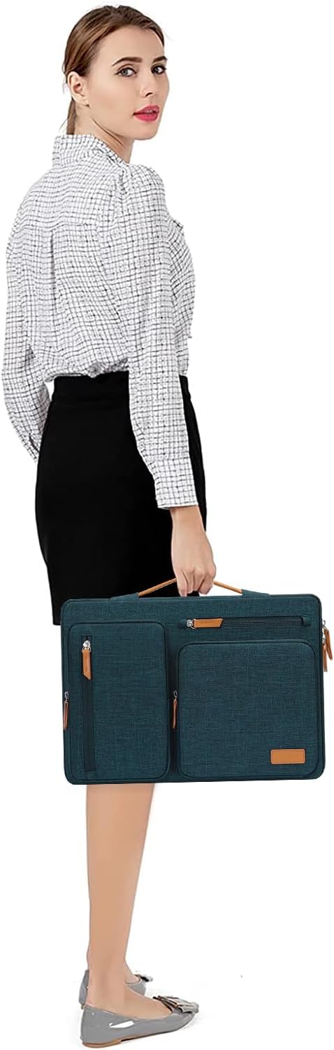 MOSISO 360 Protective Laptop Case 17.3 inch, 17-17.3 inch Laptop Sleeve | Compatible with Dell HP Lenovo Asus Acer Alienware, Side Open Carrying Case with 4 Zipper Pockets, Teal Green - Image 6
