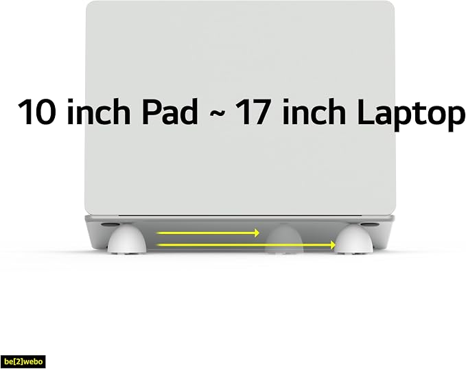 Portable Egg Keyring Style Anti-Slip Silicone Laptop & Pad Stand 2set(4pcs) - Ergonomic Viewing, Typing, Drawing, Cooling Foot/White Yellow (gray+gray) - Image 9