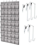 GORILLA GRIP Over the Door Shoe Organizer, 35 Large Pockets, Gray | Breathable Mesh Pocket, Space Saving Hanging Storage Holder, Closet Rack Hanger for Shoes, Pantry and Bathroom Accessories by Unknown