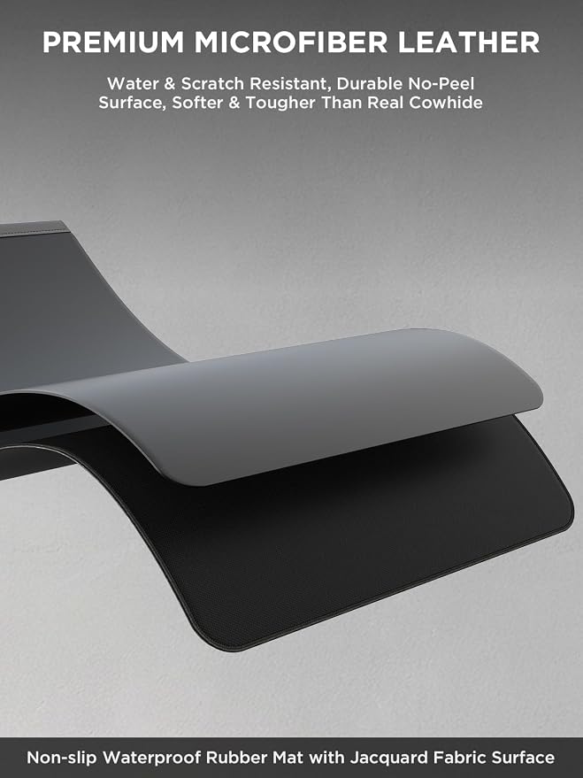 2nd Gen Wireless Charging Desk Mat,3-in-1 Foldable Phone Holder Mouse Pad | Extra Large 35.43×15.75 Inch Microfiber Leather Waterproof Anti-Slip Multifunctional Wireless Charger Desk Pad - Image 7