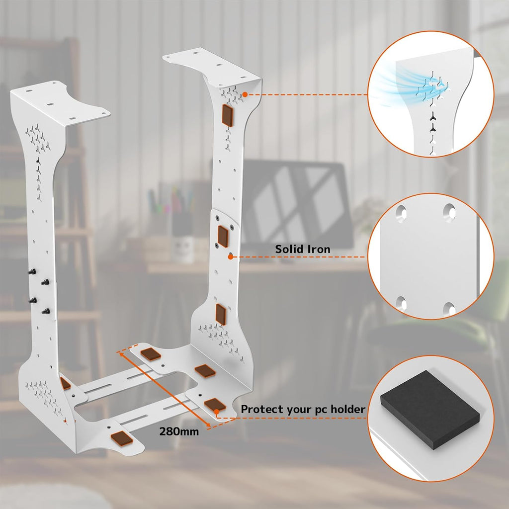 PUTORSEN Under Desk PC Mount, 7.9-13.4’’ Width Range, up to 77 lbs - Image 4