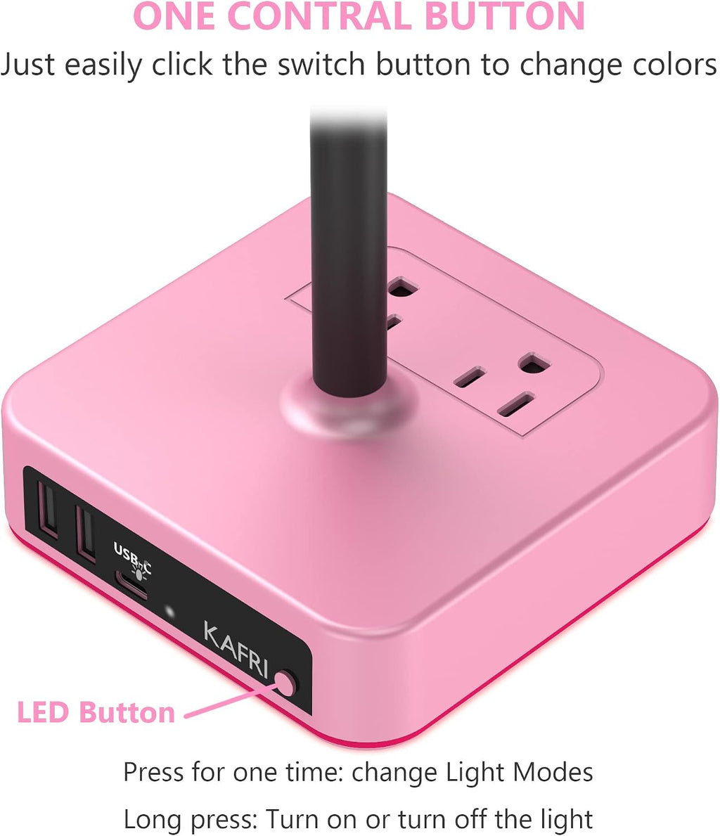 KAFRI RGB Headphone Stand with USB Charger Desk Gaming Headset Holder Hanger Rack with 3 USB Charging Port and 2 Outlet - Suitable for Gamer Desktop Table Game Earphone Accessories Girlfriend Gift - Image 5