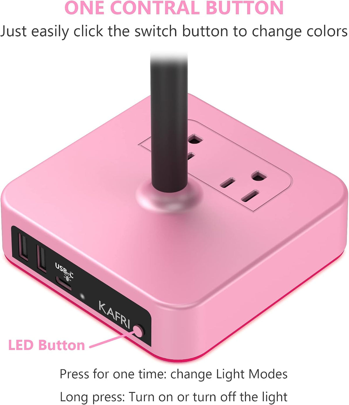KAFRI RGB Headphone Stand with USB Charger Desk Gaming Headset Holder Hanger Rack with 3 USB Charging Port and 2 Outlet - Suitable for Gamer Desktop Table Game Earphone Accessories Girlfriend Gift - Image 5