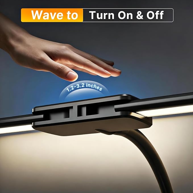 Syrinx LED Desk Lamp for Home Office, 18W 2000LM Stepless Dimming Light | Focused & Wide-Area Dual-Light, 360° Gooseneck, 5 Color Temp & 10 Brightness, Flicker-Free Eye-Caring Light for Study & Craft - Image 3