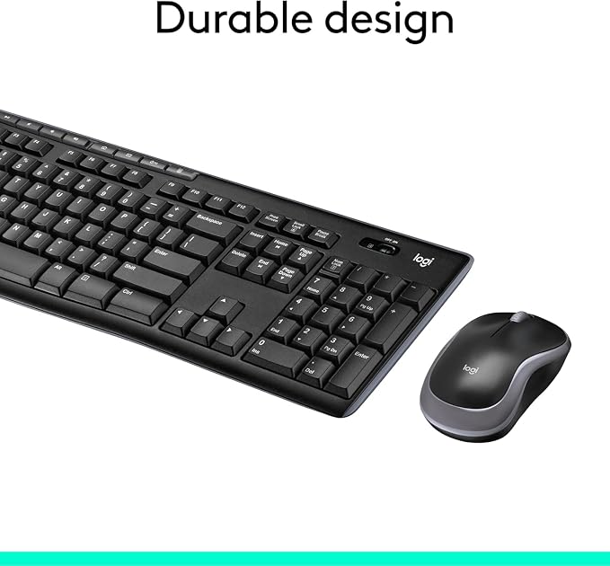 Logitech MK270 Wireless Keyboard and Mouse Combo for Windows, 2.4 GHz Wireless, Compact Mouse, 8 Multimedia and Shortcut Keys, 2-Year Battery Life, for PC, Laptop - Black (Pack of 4) - Image 6
