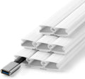 136in Cord Hider for Wall Mount TV, White Wire Covers for 1 Mini Cord | 8 Pack Cable Hider Kit, Paintable Power Wall Cord Cover, Wire Hiders for TV on Wall Cable Raceway - L17in W0.6in H0.36in by YCLYC