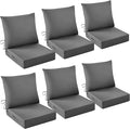 Outdoor Chair Cushions, 24 x 24 Inch Outdoor Cushion for Patio Furniture, Patio Chair Cushion, Waterproof & Fade Resistant Deep Patio Furniture Cushions Set with Handle and Ties, Dark Grey (Set of 6) by IASEAHK