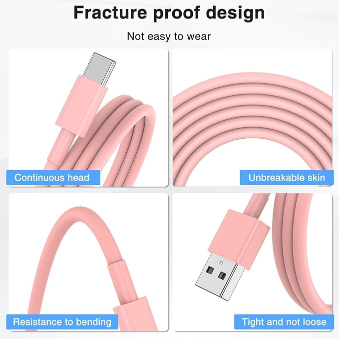 3 Pack Car Carplay Cable for iPhone 16 15 Pro Max 15 Plus Car Charger, 3FT USB to USB C Cable for Car Charger Adapter, Carplay USB C Cord Accessories Charging for iPad 10th Gen/iPad Pro Air 5th-Pink - Image 7