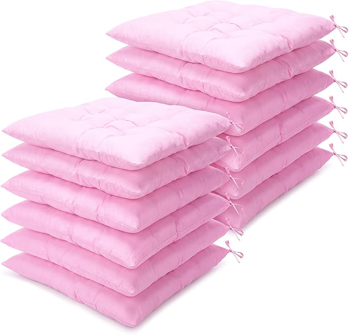 Geetery 12 Pcs Bulk Floor Pillows Cushion for Kids Classroom,Pink,Square | 15.7" Seating Cushions for Classroom Reading Corner Students Nursery Daycare Yoga Tatami Kindergarten by Geetery
