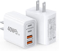 [2-Pack] 40W USB C Charger Block, 4-Port Type C Fast Charging Brick | 2 USB C and 2 USB A Compact Travel Wall Plug Power Adapter for iPhone 17/16/15/14/13 Pro/iPad Pro, Pixel, Galaxy & more by CSODINCE