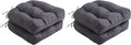 IPYNBAP Outdoor Chair Cushions Set of 2, Patio Chair Cushions with Ties,19x19+5” Tufted Outdoor Seat Cushions, Waterproof Patio Furniture Cushions, Outdoor Dining Chair Pads, Dark Grey (Pack of 2) by IPYNBAP
