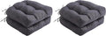 IPYNBAP Outdoor Chair Cushions Set of 2, Patio Chair Cushions with Ties, 17x17+4” Tufted Outdoor Seat Cushions, Waterproof Patio Furniture Cushions, Outdoor Dining Chair Pads, Dark Grey (Pack of 2) by IPYNBAP