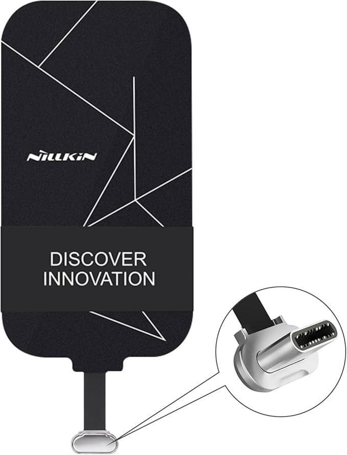 Nillkin Wireless Charging Receiver and Adapter, Qi Wireless Charger Receiver Module for Google Pixel 3A XL, Samsung Galaxy A13/A14/A15/A42, LG and Other USB C Phones, Type C Long by Nillkin