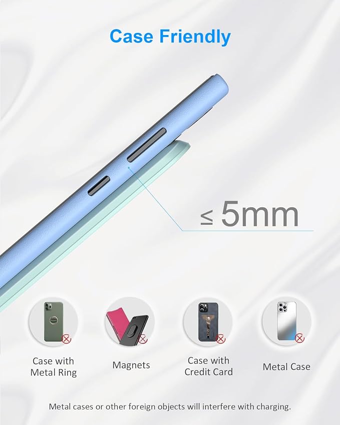 NANAMI Upgraded Fast Wireless Charger, Desktop Cordless Charging Stand | Compatible with Samsung Galaxy S26/S25/S24/S23/S22/S21/S20 & Phone Charger Dock for iPhone 17/17 Air/17 Pro/16/15/14/13/12 - Image 5