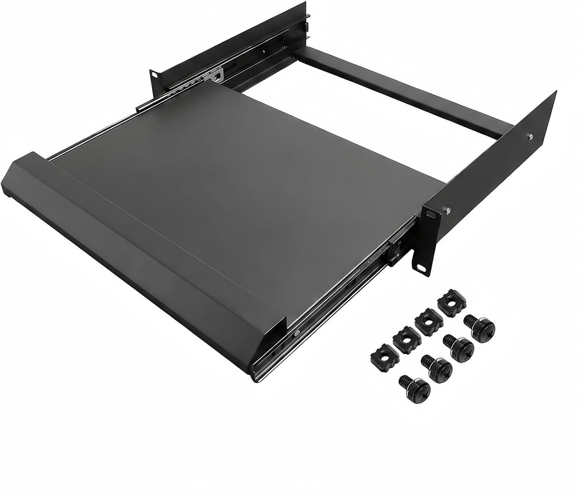 2U Keyboard Tray 12" Depth -Universal 19" Rack Mount Sliding Shelf by Pxoerzy