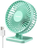 Gaiatop USB Desk Fan, Personal Portable Quiet Small Table Desktop fan | Powerful Mini 3 Speeds, Adjustable Head, for Cooling Home Office Car Summer Travel Gifts Green by GAIATOP