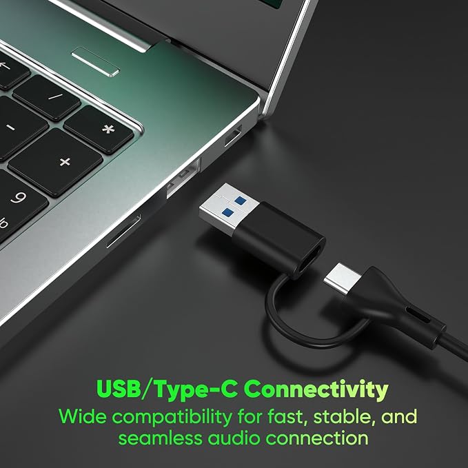 INGA Computer Speakers with Detachable Mic, Plug-and-Play USB Soundbar with Dynamic Lighting, Game/Music Modes, Compatible with PC, Laptop, PS5, Mac - Image 5