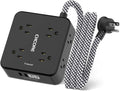 Surge Protector Power Strip - CHCORE 5Ft Braided Extension Cord with 8 Outlets with 4 USB (2 USB C) Charging Ports, Flat Plug Multi Plug Outlet Extender Charging Station for Home Office, ETL, Black by Unknown