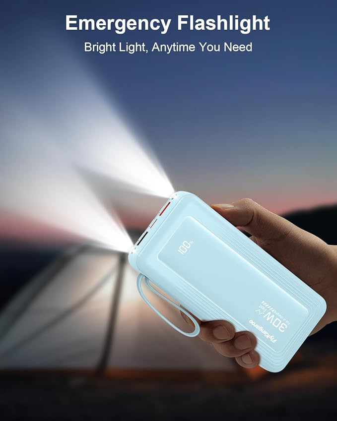 Portable Charger 27000mAh 30W Fast Charging Power Bank | Built-in Cables, LED Display, 6 Outputs & 2 Inputs, USB C Battery Pack, Compatible with iPhone, Samsung, Google - Image 7