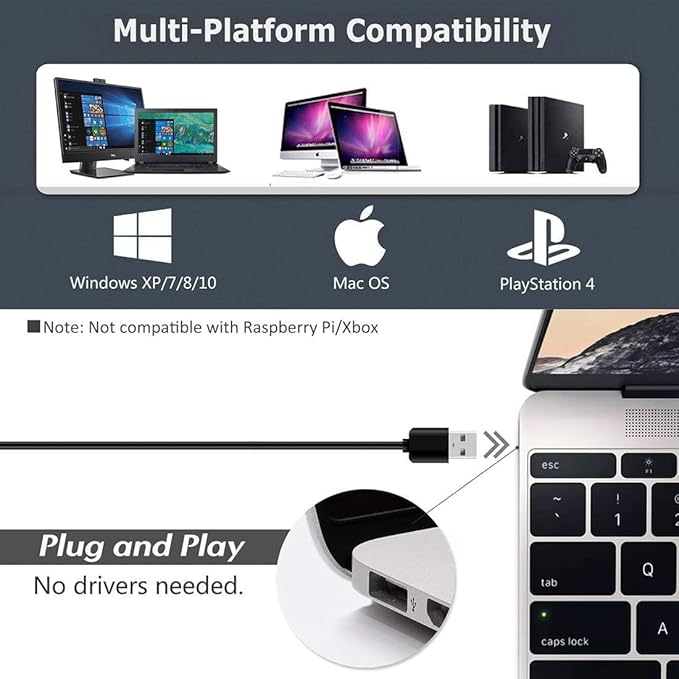 USB Computer Microphone with Mute Button, Plug&Play Condenser, Desktop, PC, Laptop, Mac, PS4 Mic -360 Gooseneck Design -Recording, Dictation, YouTube, Gaming, Streaming - Image 4