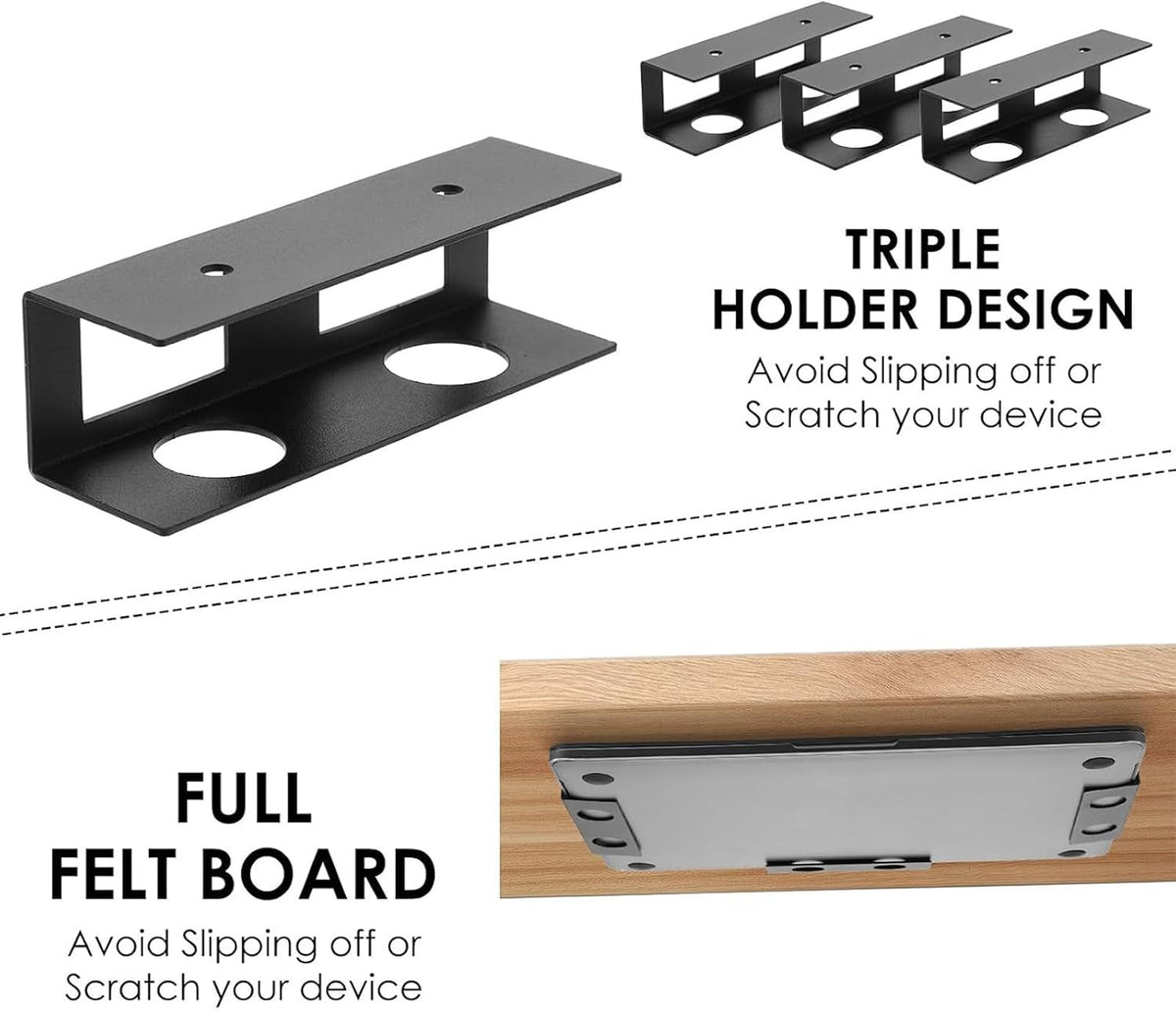 Under Desk Laptop Mount, 3Pcs Metal Laptop Holder for Desk - Image 2