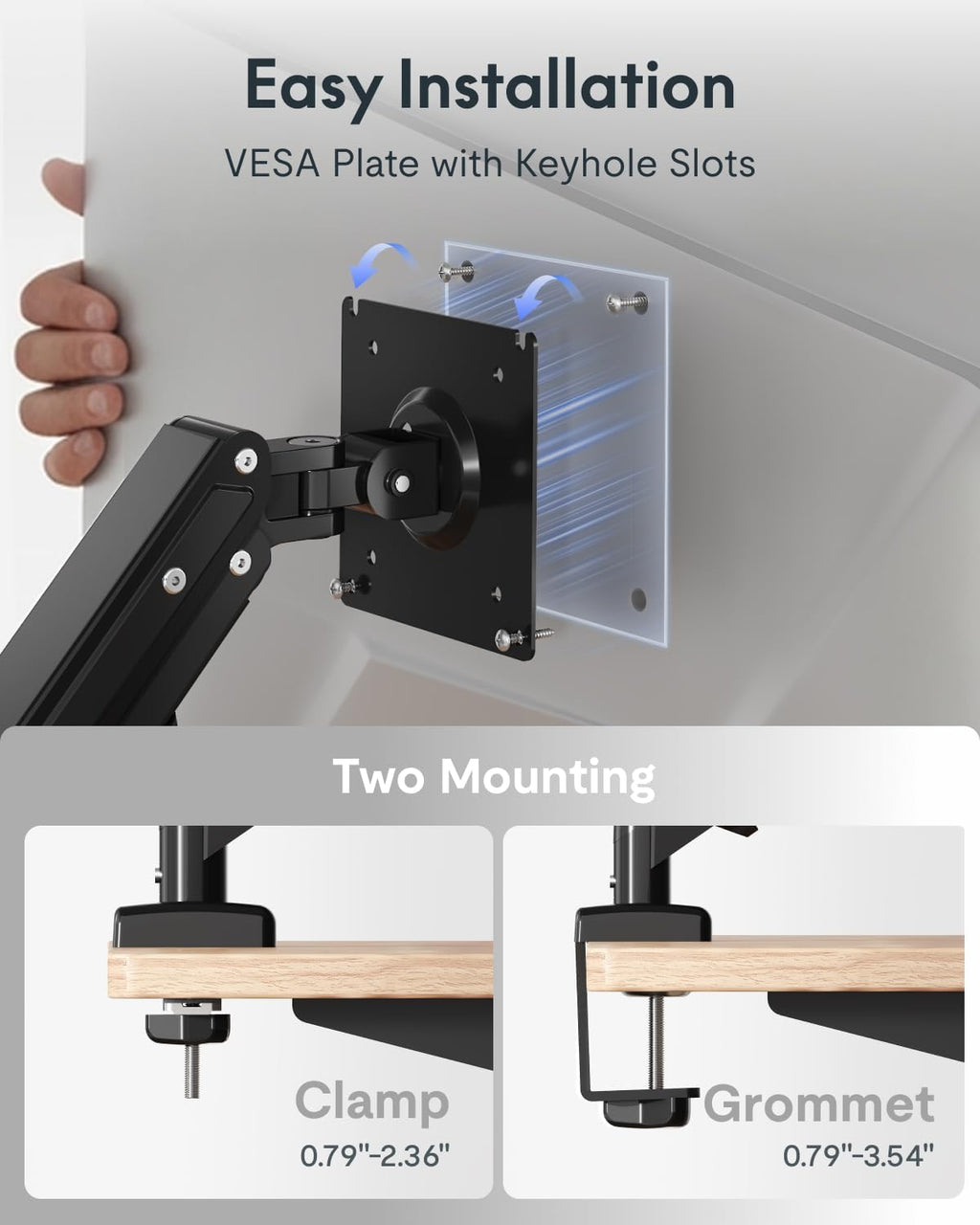 FLEXISPOT EN2 55"x28" Standing Desk Bundle with Monitor Mount, Rustic Brown - Image 7