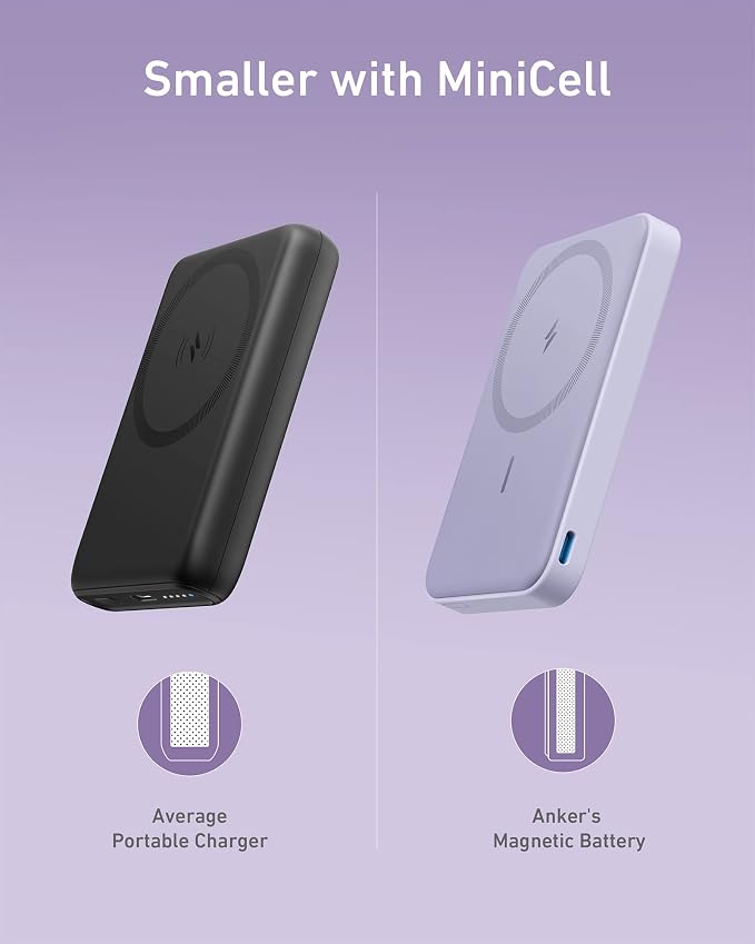 Anker 622 Magnetic Power Bank, 5,000mAh Foldable Wireless Portable Charger | Battery Pack with Stand and Side USB-C Port, Magsafe-Compatible for iPhone 16 / 15 / 14 / 13 Series - Image 7