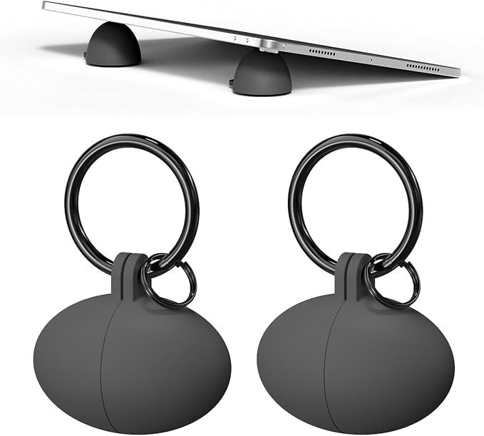 Portable Egg Keyring Style Anti-Slip Silicone Laptop & Pad Stand 2set(4pcs) - Ergonomic Viewing, Typing, Drawing, Cooling Foot/White Yellow (gray+gray) by Unknown