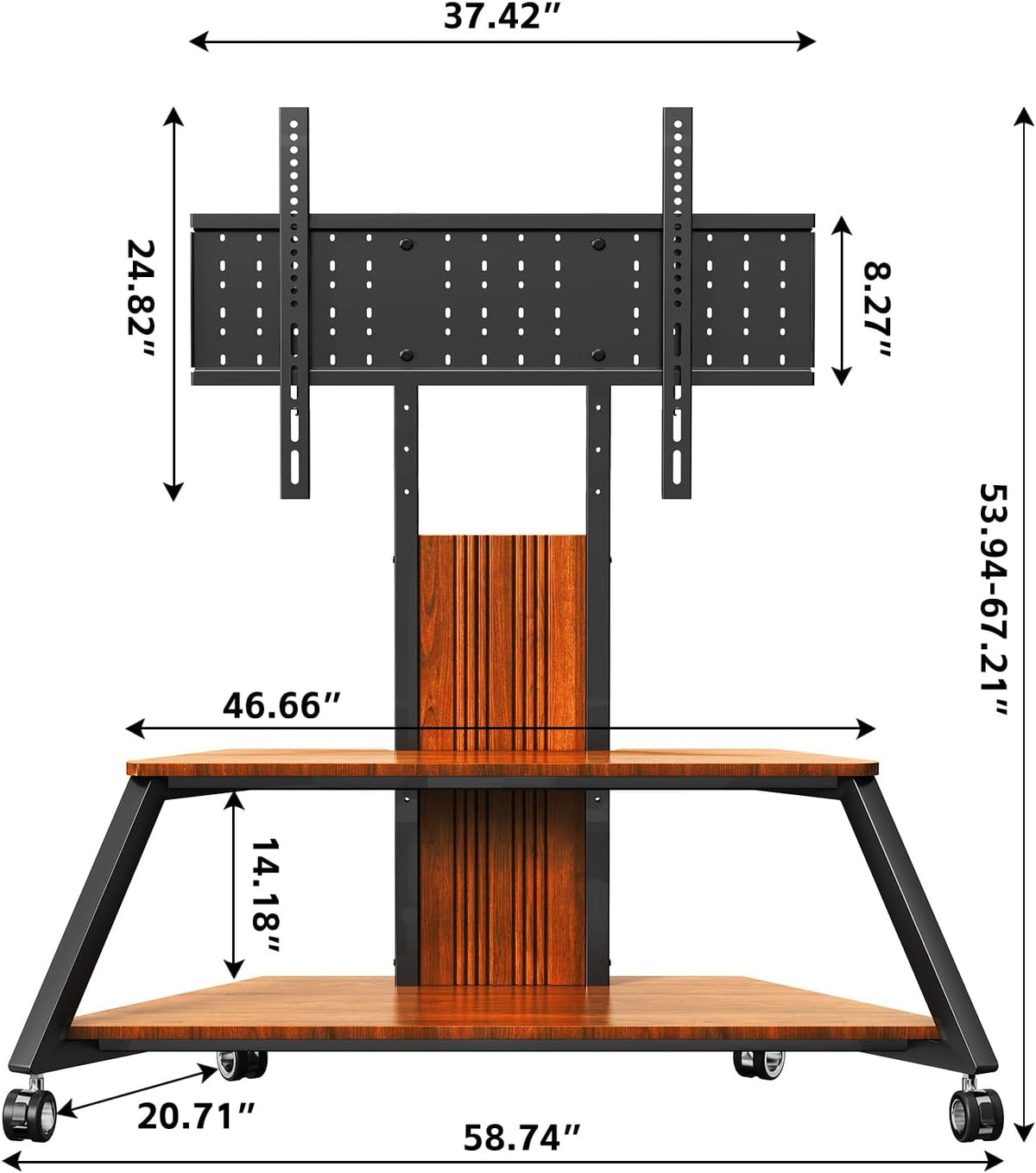 Heavy Duty Mobile TV Stand on Wheels for 50-100Inch - Image 2