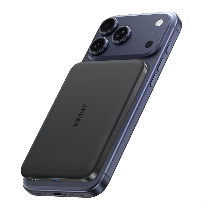 Anker Nano Magnetic Power Bank, 5,000mAh Qi2-Certified 15W Portable Charger | Ultra-Slim Wireless Battery Pack with Ergonomic Design, Compact for Travel, for iPhone 17 / 16 Series and More by Unknown
