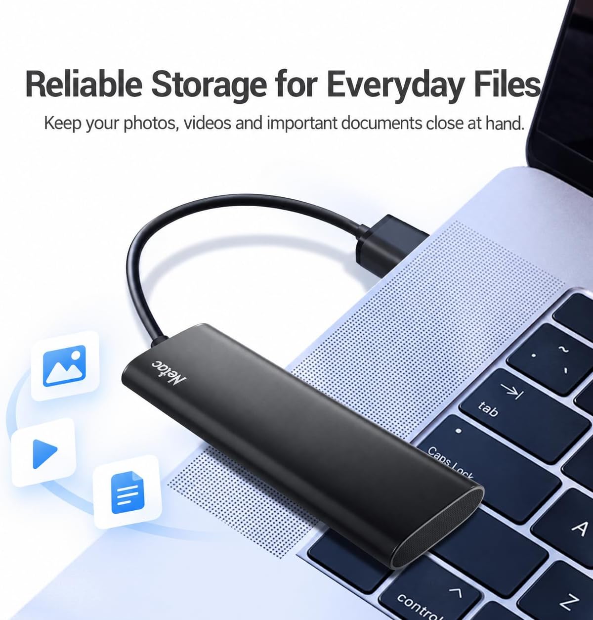Netac ZSlim 250GB Portable SSD, Up to 550MB/s Read and 450MB/s Write, USB 3.2 Gen 2 USB-C External Solid State Drive, 30g Aluminum Alloy Storage for Windows PC, Mac and Android - Image 7