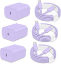 AISNI iPhone 17/16/15 Charger Fast Charging 3 Pack Type C Chargers | 20W USBC Charger Block for iPhone 17 16 15 Pro max iPad Pro with Long 6 FT iPhone USB C Cable--Purple by AISNI