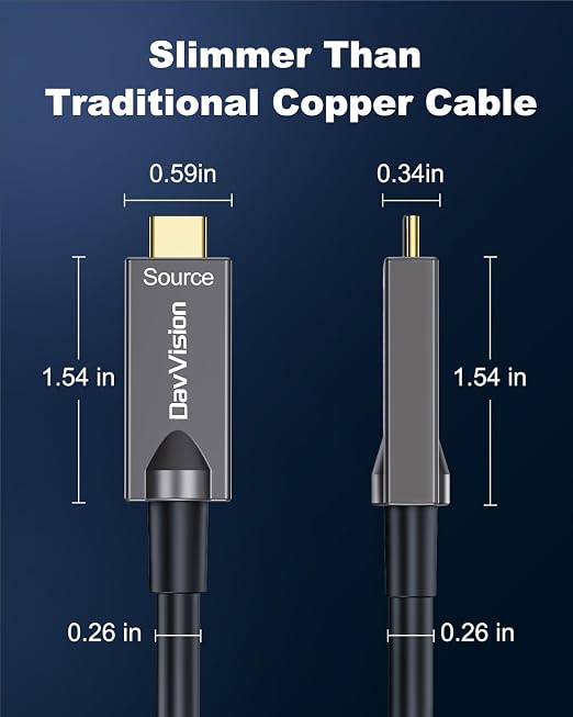 Full-Featured Fiber Optic USB C Video Cable 33FT, Support 4K@60Hz,10Gbps,PD 60W,USB 3.2 Active Optical Cable Built in German SiliconLine Chip for Logitech Camera,VR,Laptop,Video Conference - Image 8