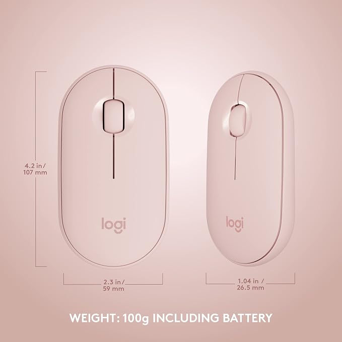 Logitech MK470 Slim Compact Wireless Keyboard and Mouse Combo - Rose | Compact low-profile quiet keyboard with number pad, slim ambidextrous quiet mouse with 3 non-customizable buttons, Windows PC - Image 9