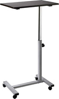 Seville Classics Airlift Height Adjustable Mobile Rolling Laptop Cart Computer Workstation Desk Table for Home, Office, Classroom, Hospital, w/Wheels, Overbed Sit Stand (24"), Espresso by Unknown