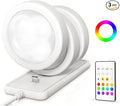 EZVALO Under Cabinet Lighting with Charging Station, Rechargeable Puck Lights with Remote, 2.95'' Mini Tap Lights, 16 RGB Colors & 3 Color Temperatures, Dimmable Stick-On Lights (3 Packs by EZVALO