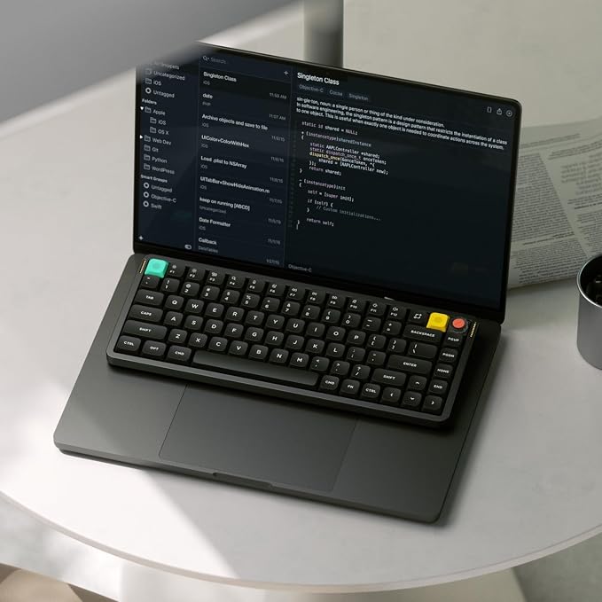 nuphy Air75 V3 Mechanical Keyboard with Knob, Black-Brown Nano Switches | 75% Low Profile keyboard, Hot-Swap, for Mac, Windows, Bluetooth/2.4GHz/USB-C, Wireless keyboard, RGB Backlit, PBT keycaps - Image 7