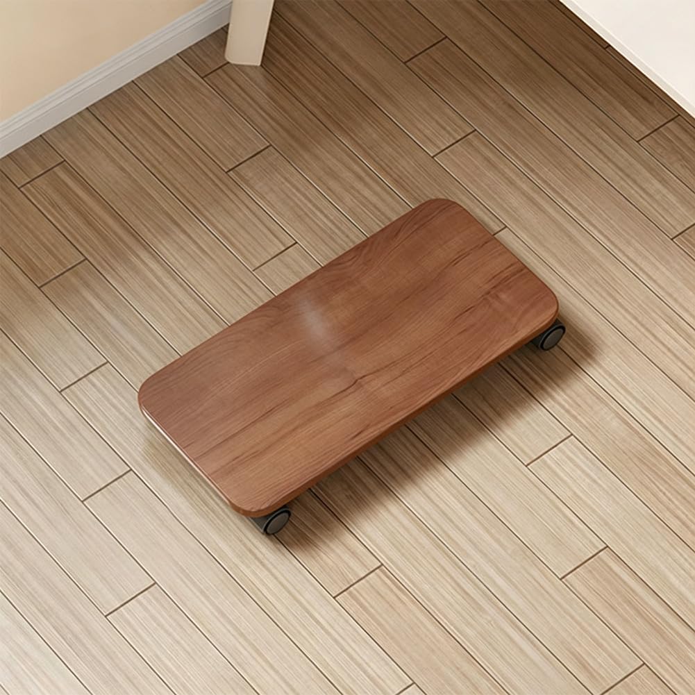 Mobile CPU Holder with 4 Caster Wheels, Universal Floor Standing Computer Tower Stand for Under Desk & Floor, Available Size PC Cart for Desktop Cases (Walnut, 17.8*11.8in) by Triflice