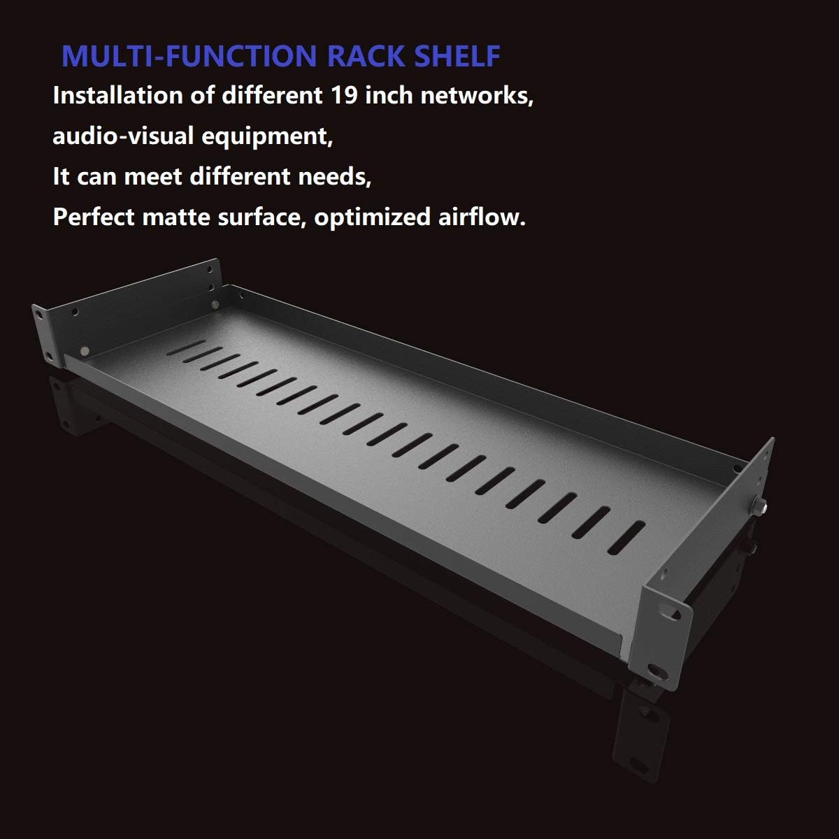 2 Pack of 1U Vented Cantilever Server Rack Mount Shelf 6" Deep - Image 3