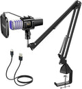 TONOR USB Gaming Microphone, RGB Streaming Microfono Set, PC Podcast Recording Computer Mic for PS4/5, Discord, Twitch, Cardioid Condenser Mic with Adjustable Boom Arm Stand TC30S+ by TONOR