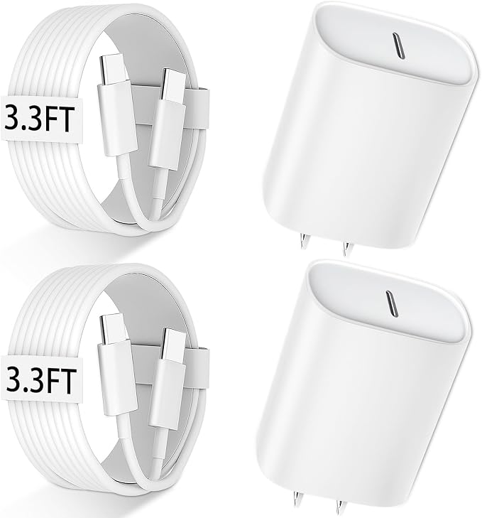iPhone 17 16 15 Charger Fast Charging, 3.3FT iPhone 17 Pro Max Charging Cable(65W/3A) USB C Cord with 20W PD Fast iPhone 17 Pro Max Chargers Block for iPhone 17/17 Pro Max/17 Air/16/15 Series, iPad by Bustuny
